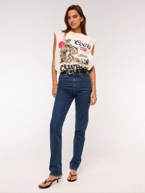 Abercrombie & Fitch Vintage Comfort Stretch Ultra High Rise 90s Straight Jean 26
